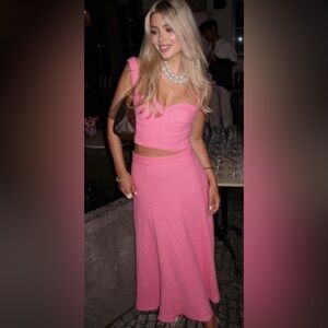 Zara Women’s Pink Textured maxi Skirt Size XL